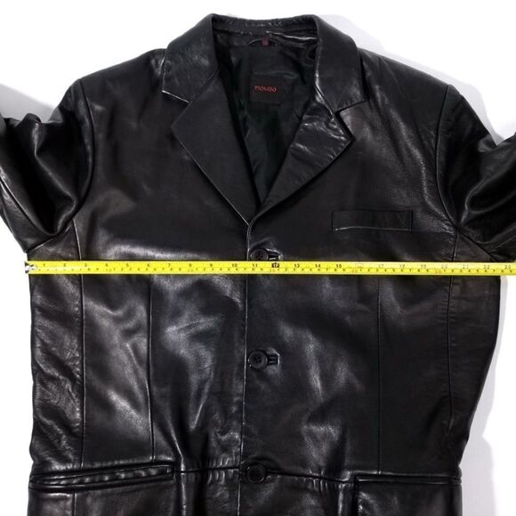 VINTAGE 90's Dad Leather Jacket Oversized Button Down Blazer Black Large Y2K - Picture 3 of 11